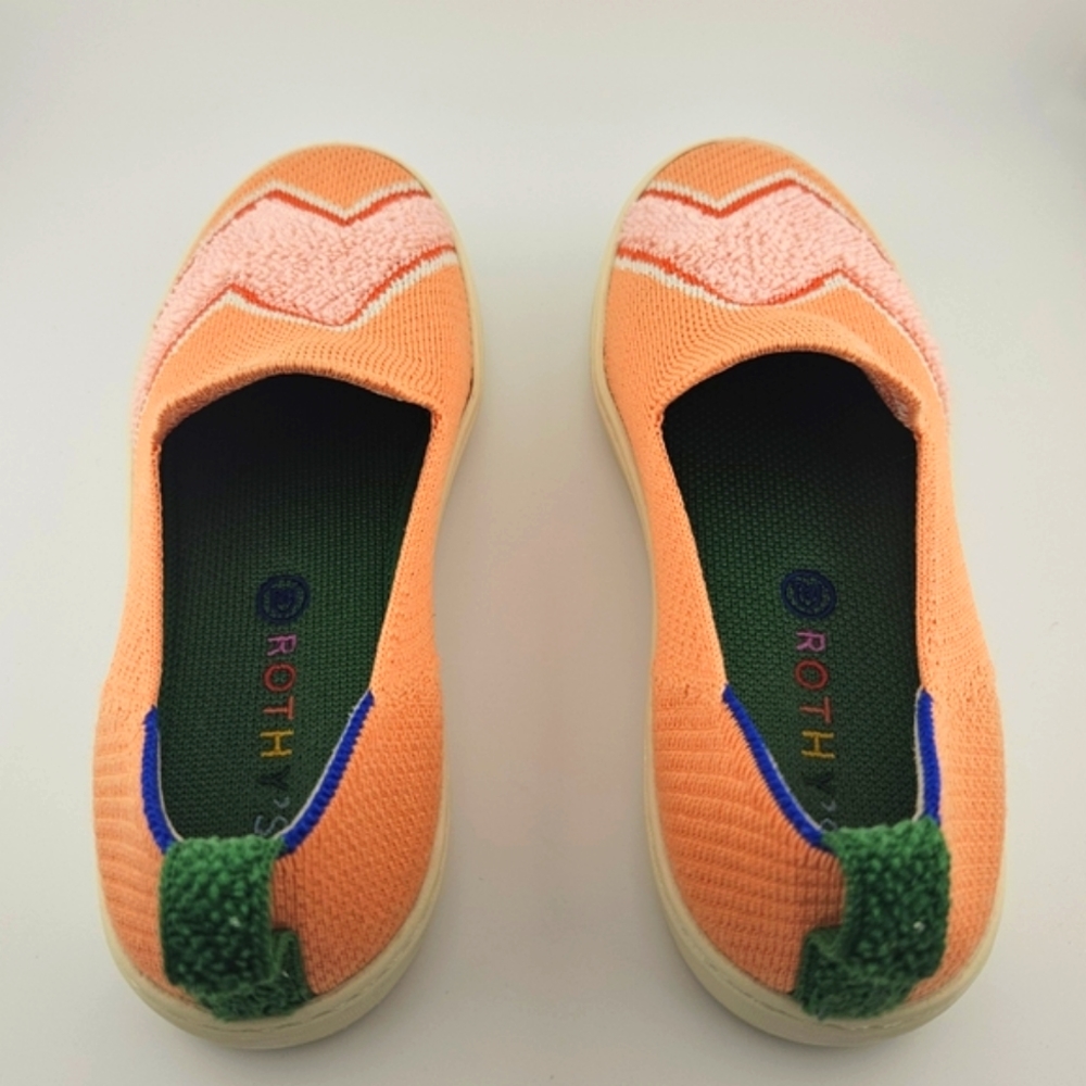 Rothy's Kids size 3 melon terry bolt knit fabric slip on sneaker